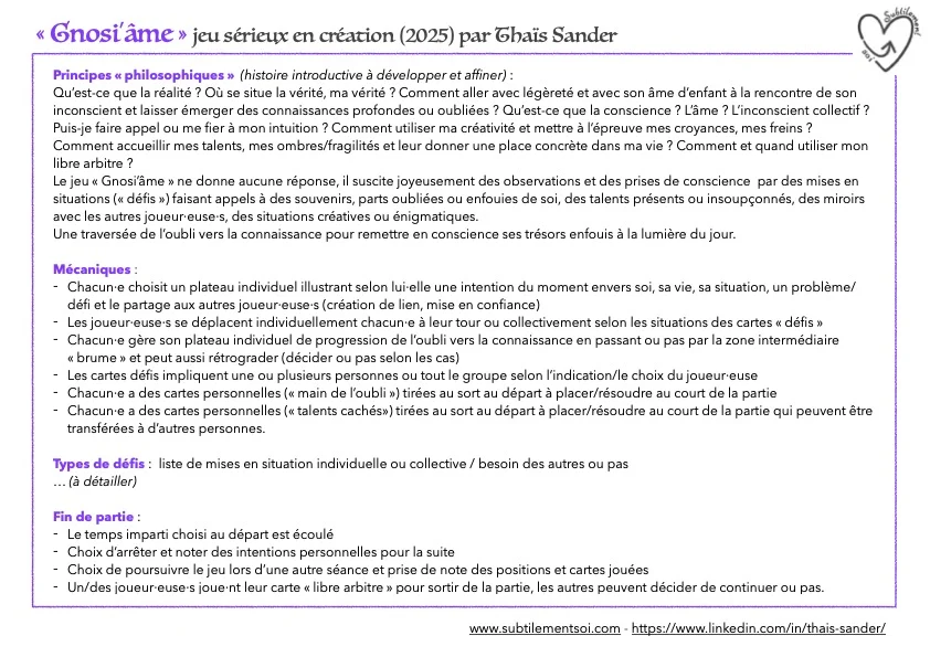 Canevas Jeu "Gnosi'âme"